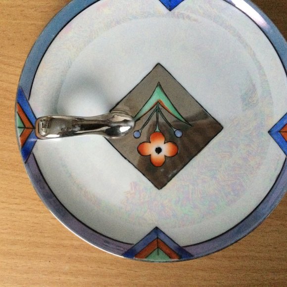 Two vintage Noritake hand painted candy dish handle with a little spoon - Picture 4 of 9